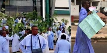 Catholic priests protesting in Enugu against killer herdsmen