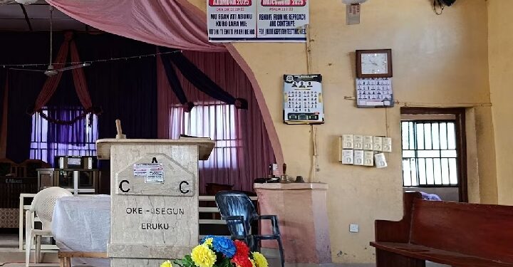 Christ Apostolic Church in Eruku, Ekiti Local Government Area of Kwara State, where the raid took place