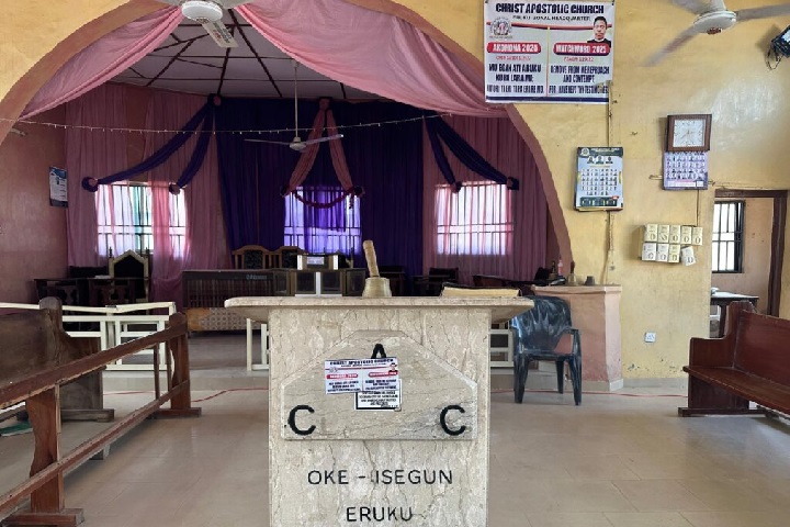 Christ Apostolic Church in Eruku, Ekiti Local Government Area of Kwara State, where Fulani bandits raided congregants