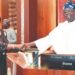 President Bola Ahmed Tinubu swearing in Chief Justice of Nigeria (CJN), Justice Kudirat Kekere-Ekun