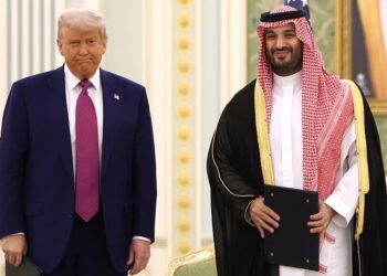 United States President Donald Trump with Saudi Crown Prince Mohammed bin Salman at the Oval Office, November 17, 2025