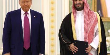 United States President Donald Trump with Saudi Crown Prince Mohammed bin Salman at the Oval Office, November 17, 2025