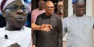 Olusegun Obasanjo, Peter Obi, and Governor Seyi Makinde met in Ibadan on Thursday, November 13, 2025