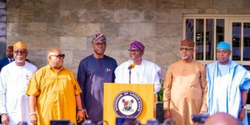 South West Governors of all six states—Lagos, Ogun, Oyo, Osun, Ondo, and Ekiti