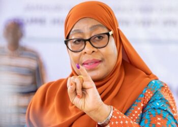 Tanzania President Samia Suluhu Hassan after casting the ballot for her controversial re-election in Octobor 2025