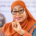 Tanzania President Samia Suluhu Hassan after casting the ballot for her controversial re-election in Octobor 2025