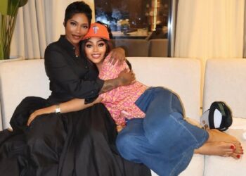 Tiwa Savage and Regina Daniel in London