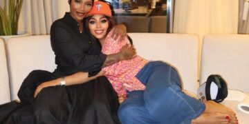 Tiwa Savage and Regina Daniel in London