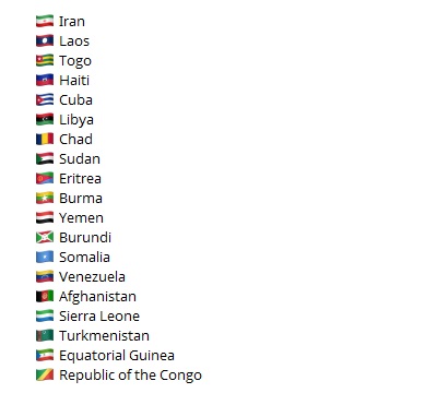 19 countries affected by President Donald Trump's immigration review