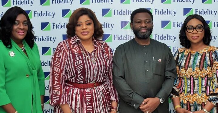 Fidelity Bank Managing Director and Chief Executive Officer, Dr. Nneka Onyeali-Ikpe, flanked by other officials