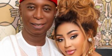 Senator Ned Nwoko with Nollywood actress Regina Daniels
