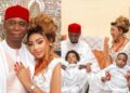 Senator Ned Nwoko with Nollywood actress Regina Daniels and their children
