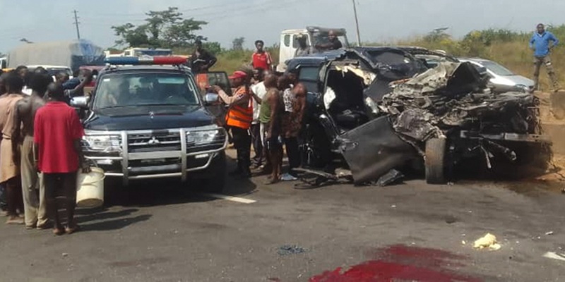 Wreckage from the Anthony Joshua accident scene