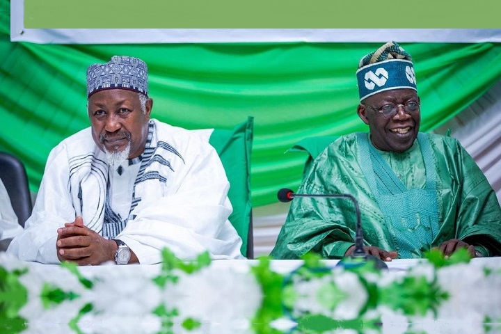 Mohammed Badaru Abubakar and President Bola Ahmed Tinubu at an event