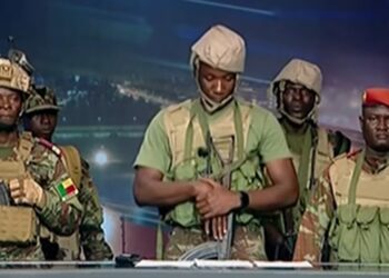 Benin Republic soldiers announcing army takeover