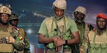 Benin Republic soldiers announcing army takeover