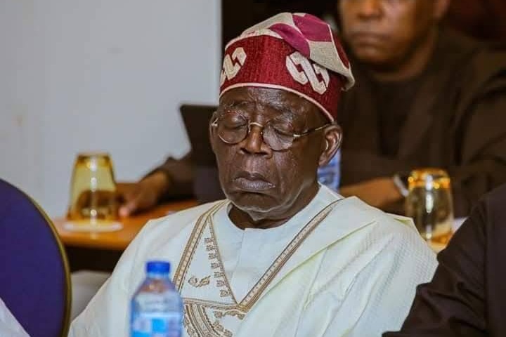 An overwhelmed President Bola Ahmed Tinubu