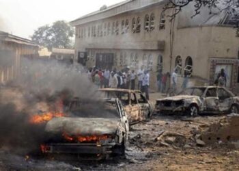 A Catholic Church bombed by Islamic terrorists in Nigeria
