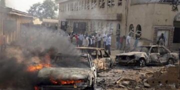 A Catholic Church bombed by Islamic terrorists in Nigeria