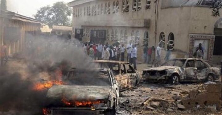A Catholic Church bombed by Islamic terrorists in Nigeria
