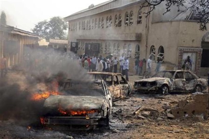 A Catholic Church bombed by terrorists in Nigeria