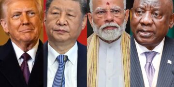 Donald Trump of USA, Xi Jinping of China, Narendra Modi of india, and, Cyril Ramaphosa of South Africa
