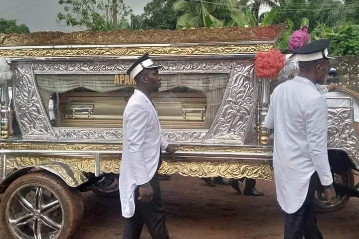 Golden casket in an extravagant burial in Nigeria