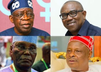 Bola Ahmed Tinubu, Peter Obi, Atiku Abubakar, Rabiu Musa Kwankwaso