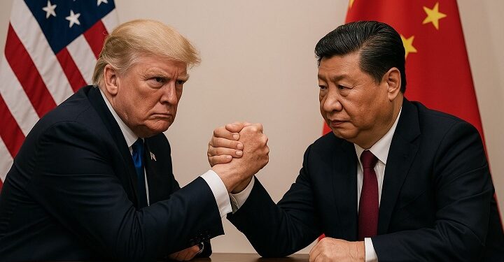 Chinese President Xi Jinping locked in arm wrestling with United States President Donald Trump