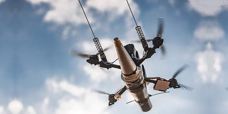 Ukrainian drone armed with a bomb