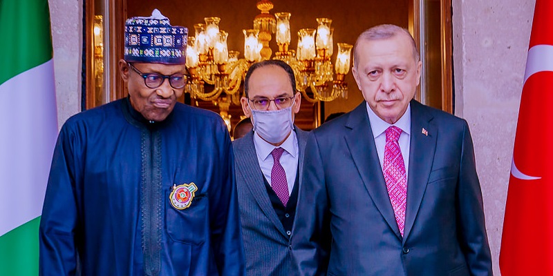 The Late President Muhammadu Buhari with President Recep Tayyip Erdoğan of Türkiye during the latter's visit in 2021