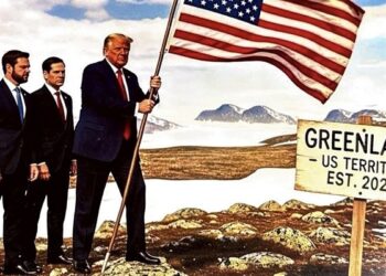 President Donald Trump posts image of himself planting a US flag in Greenland.