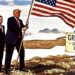President Donald Trump posts image of himself planting a US flag in Greenland.