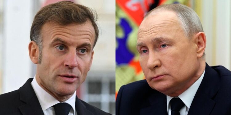 France's Emmanuel Macron versus Russia's Vladimir Putin