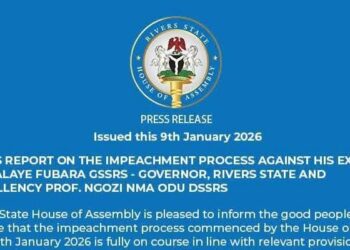 Documents shows that the impeachment proceedings against Governor Siminalayi Fubara and Deputy Governor Prof. Ngozi Nma Odu is “fully on course”