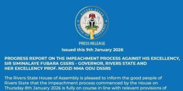Documents shows that the impeachment proceedings against Governor Siminalayi Fubara and Deputy Governor Prof. Ngozi Nma Odu is “fully on course”