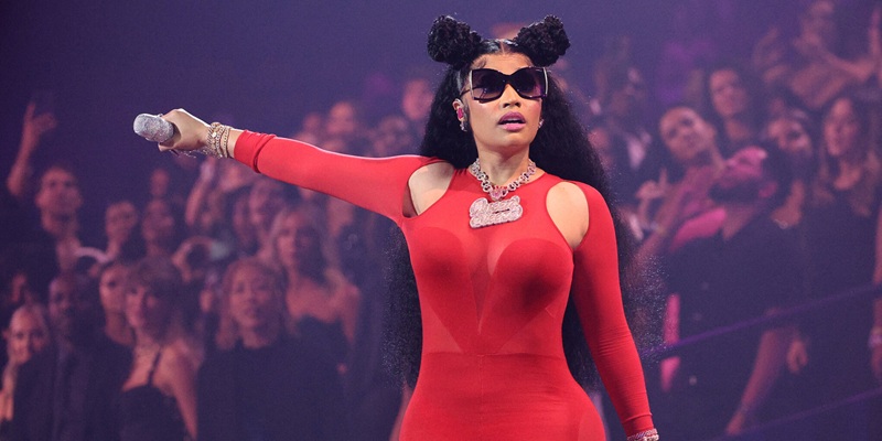 Nicki Minaj on stage during a show