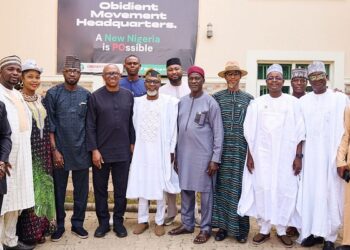 Peter Obi with some of the 36 State Chairmen of the African Democratic Congress (ADC), January 22, 2026