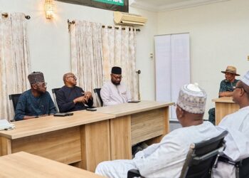Peter Obi with 36 State Chairmen of the African Democratic Congress (ADC) at the Obidient Headquarters in Abuja, January 22, 2026