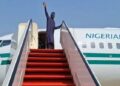 President Bola Ahmed Tinubu leaving Nigeria on one of his foreign trips