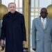 Turkish President Recep Tayyip Erdogan holding President Bola Ahmed Tinubu’s hand during official proceedings
