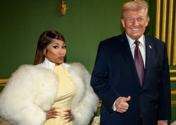 United States President Donald Trump with Nicki Minaj at the White House