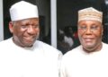 Ex-Vice President Atiku Abubakar with National Chairman of the Action Democratic Party (ADP), Yabagi Yusuf Sani