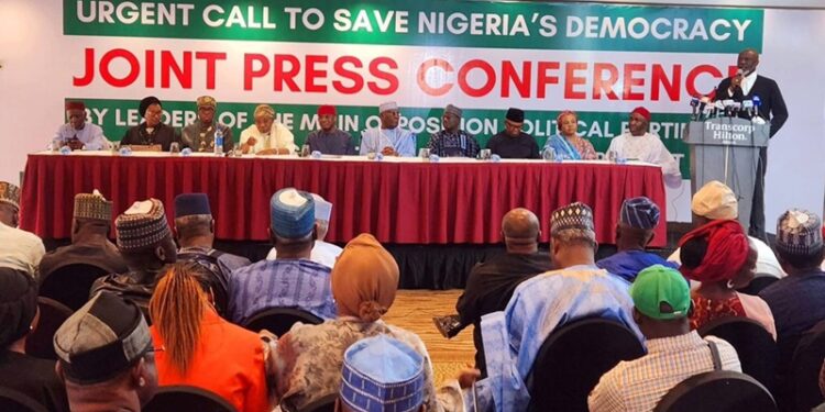 Save Nigeria's Democracy international joint press conference by Nigeria’s major opposition political