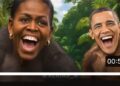 President Donald Trump portrays former President Barack Obama and former First Lady Michelle Obama as apes