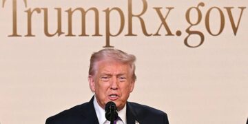 United States President Donald Trump launches the TrumpRx platform