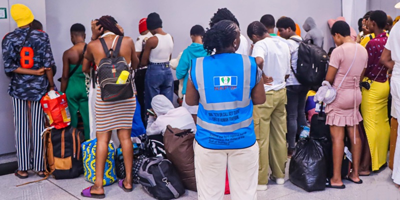 Victims of human trafficking rescued by Nigeria's National Agency for the Prohibition of Trafficking in Persons (NAPTIP)