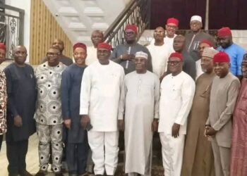 Former Vice President Atiku Abubakar with African Democratic Congress (ADC) prominent South East politicians