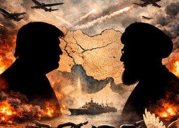 President Donald Trump versus Ayatollah Mojtaba Khamenei depicting Iran War