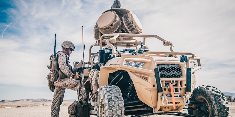 A vehicle equipped with Laser Weapons System